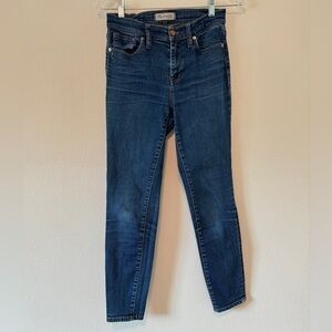 Madewell 9" High Riser Skinny Blue Denim Zipper Fly Jeans Size 26